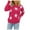 Hot Pink, variant on Odeerbi Sweaters for Women Fall Sweaters 2025 Crew Neck Fashion Coat Top Loose Long Sleeve Splicing Coat Blue