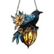 thumbnail image 2 of Seyotauo Stained Glass Gothic Raven Lantern - Crow lamp – Spooky Crow on Lamp Window Hanging, Handmade Raven Suncatcher for Halloween Decor Indoor, Dark Academia Gothic Home Party Decoration, 2 of 4
