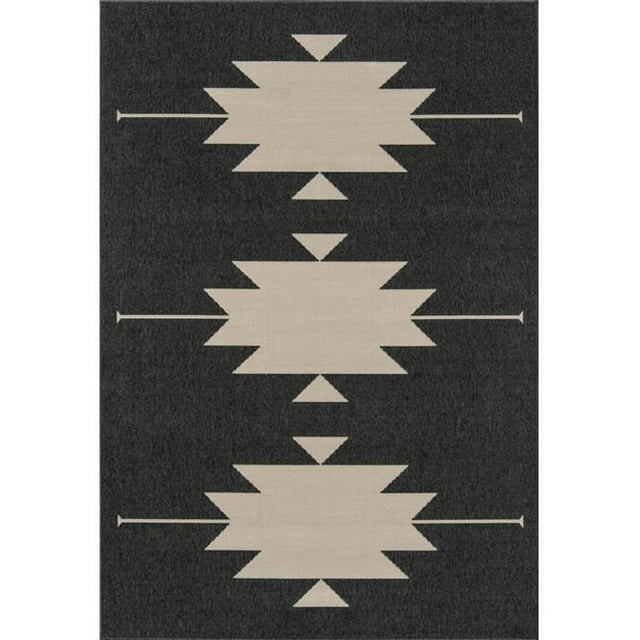 Momeni BAJA0BAJ34CHR6796 6 ft. 7 in. x 9 ft. 6 in. Baja34 Rectangle Area Rug - Charcoal