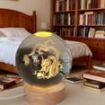 thumbnail image 4 of 3.14in 3D Dragon Crystal Ball Engraved with WoodenBase, Figurines Gift for Men Women Glass Decor Ball for Home Decor, 4 of 6