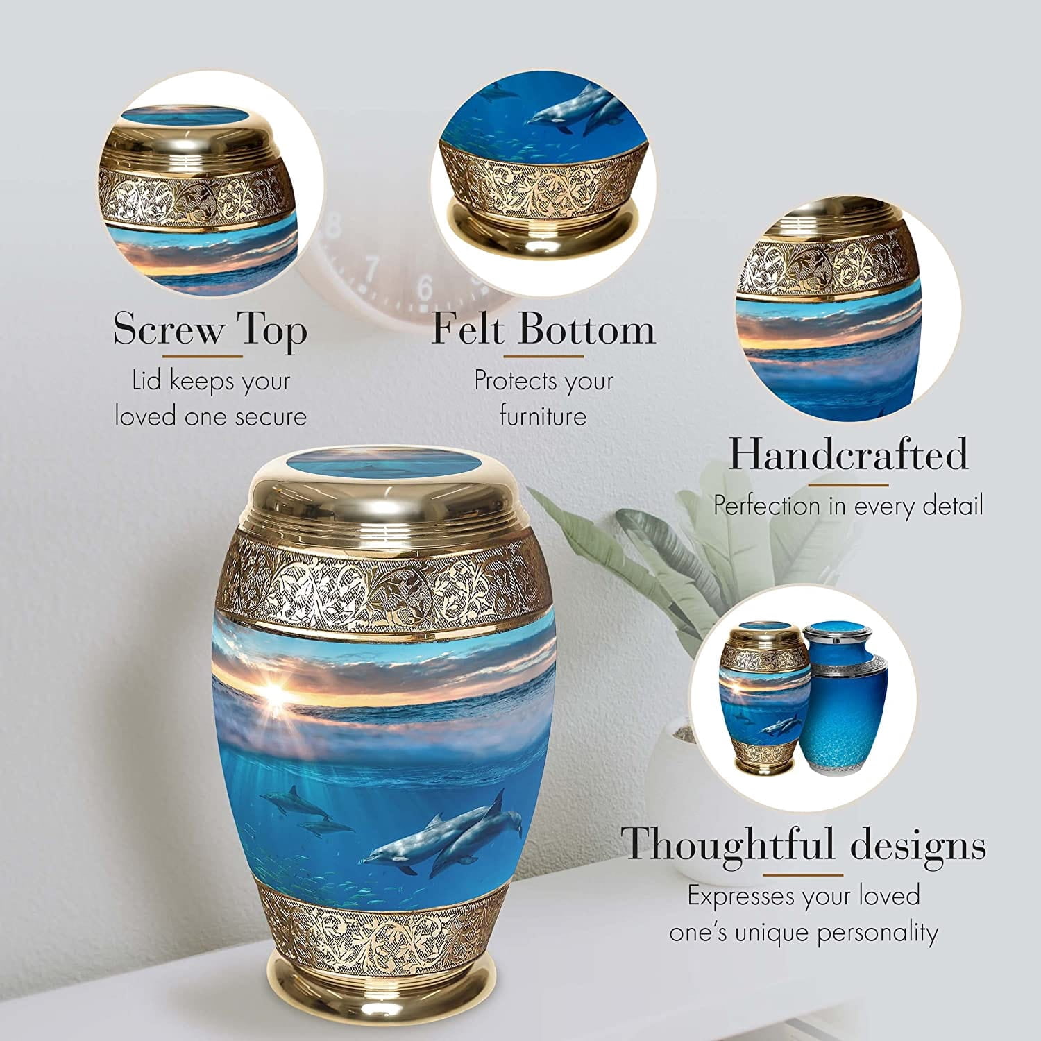 Divine Dolphins Cremation Urns for Human Ashes Adult Urns for Cremation Ashes Urns for Adult Cremation Ashes Urns for Ashes Cremation Urns for Human Ashes Adult 200 Cubic Inches Small