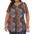 thumbnail image 2 of Fantaslook Womens Plus Size Tops Tunic Short Sleeve Shirts Floral Blouses Loose Summer Tops, 2 of 6