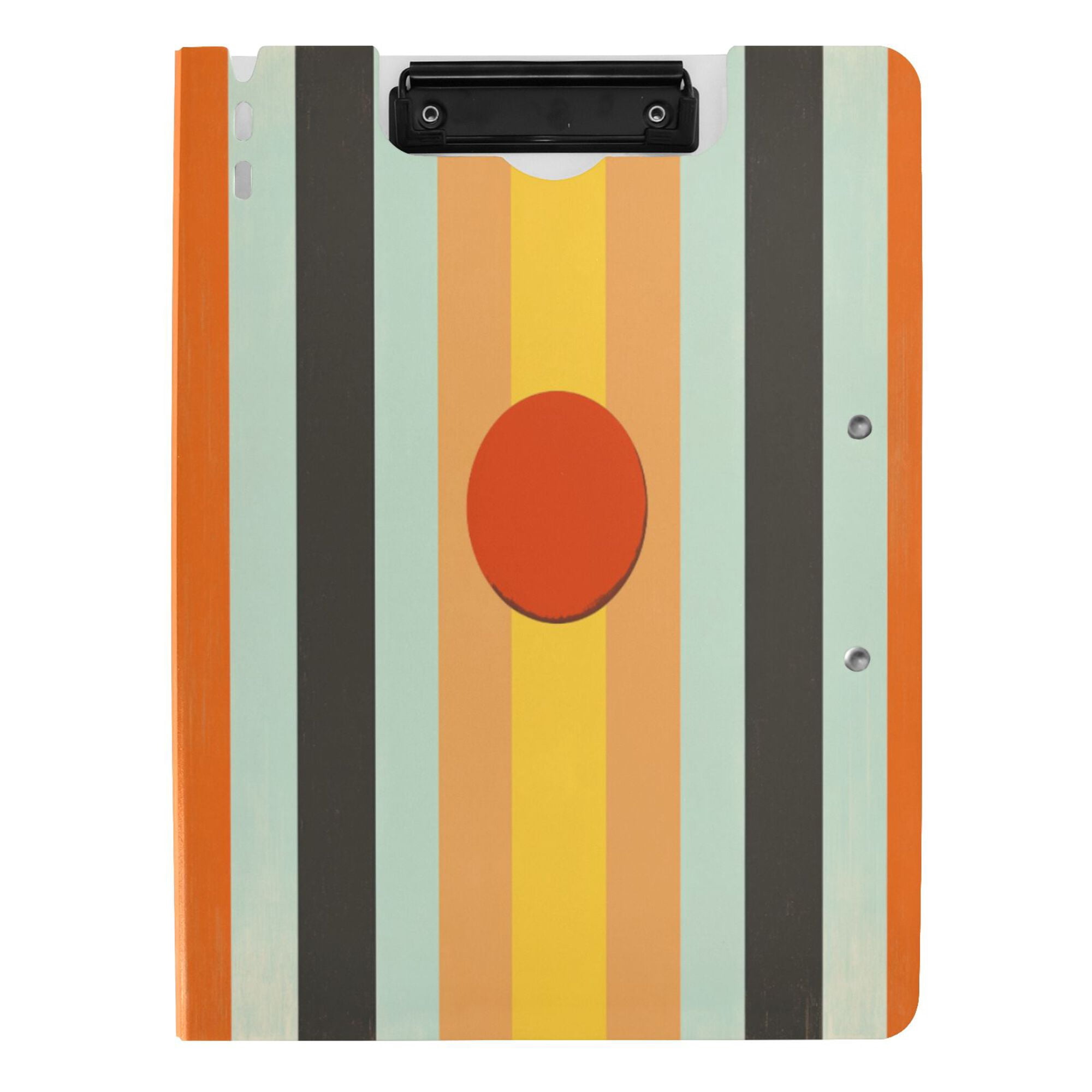 FORMRS A4 Clipboard Folder with Pen Holder Horizontal Foldable School Office Binder, Stripes and Circle