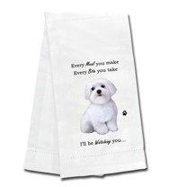 E & S Imports 26.00In Maltese Kitchen Towel, , Dog Puppy Paw 71124