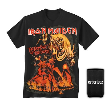 Iron Maiden T-Shirt Number Of The Beast Men's Black T-Shirt + Coolie (Iron Maiden Best Band Ever)