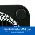 thumbnail image 3 of Mainstays 9-inch Box Indoor Comfort Personal AC Electric Fan, 3 Speeds, Black, 3 of 8