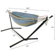 thumbnail image 2 of Pure Garden Brazilian Woven Cotton Double Hammock with Stand Included (Blue/Yellow/White Stripes), 2 of 6