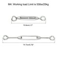 thumbnail image 2 of 6 pack M4 Eye and Eye Turnbuckles Wire Rope Tension, 304 Stainless Steel Turnbuckle Adjustable Cable Tensioner, 2 of 6
