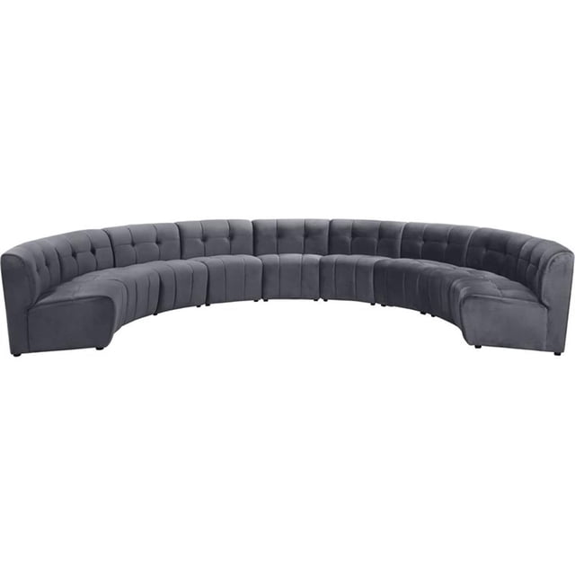 Meridian Furniture Limitless Gray Velvet Modular 9 Piece Sectional
