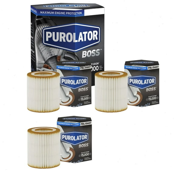 3 pc Purolator BOSS PBL15607 Engine Oil Filters for Oil Change Lubricant Filters