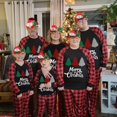 thumbnail image 2 of Conjuntos de pijamas a juego para la familia de Navidad, Top de árboles y pantalones a cuadros rojos con tela para perros, 2 of 3