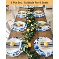 thumbnail image 4 of 15 Inch Round Placemats Set of 4, Blue Flowers Non Slip Heat Insulation PP Table Mats, Spring Watercolor Leaves Floral Plants Washable Place Mats for Kitchen Dining Party Table Decor, 4 of 7