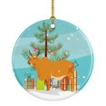 thumbnail image 1 of Adorno Navideño de Cerámica Caroline's Treasures Zebu Indicine Cow Multicolor, 1 of 1