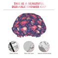thumbnail image 4 of red Skull flower Shower Cap, Reusable Bath Hair Hat for all Hair Lengths Hair Cover with Elastic Band Double Waterproof Layers Bathing Hat, 4 of 5
