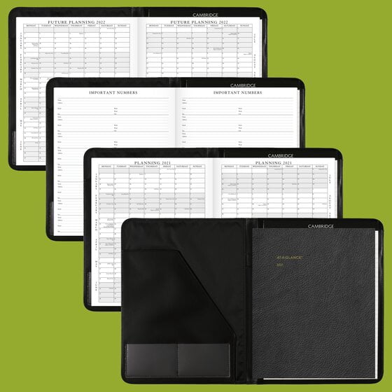 AT-A-GLANCE Executive Monthly Padfolio, 9" x 11", Black, January 2021 to January 2022 - 702900521