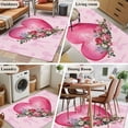 thumbnail image 5 of Valentines Day Area Rugs 4'x6', Washable Small Throw Rugs for Office Bathroom, Pink Love Hearts Roses Floral Romantic Indoor Outdoor Rug Non-Slip Low Pile Carpet Runner Reversible Floor Mats, 5 of 8