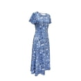 thumbnail image 4 of Blossoming Floral Print Dress - Comfortable Crew Neck, Stylish Short Sleeves, 4 of 11