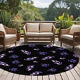 thumbnail image 4 of Round Rugs 8Ft, Purple Olive Fruits Round Area Rug Washable Indoor Throw Carpet, Spring Farm Branches Leaves Plants Black Large Non Slip Circle Rug for Kids Room RV Home Decor Aesthetic, 4 of 8