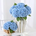 thumbnail image 2 of 3 Pcs Real Touch Hydrangea Artificial Flowers, 21" Blue Full Faux Hydrangea Flowers Latex Fake Flowers for Home Decor Party Floral Arrangements Wedding Bouquets Centerpieces Outdoor Decor, 2 of 7