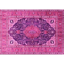 Ahgly Company Indoor Rectangle Medallion Pink Traditional Area Rugs, 5' x 7'