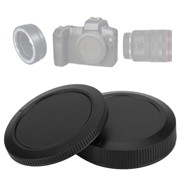 Cubierta De Plástico Portátil Para Cámaras, Conjunto De Tapa De Lentes Delanteras Y Traseras Para Cámara EOSR De Fotograma Completo, Color Negro