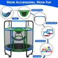 thumbnail image 3 of Cochan Trampoline for Kids 5FT 600LBS Toddler Trampoline with Enclosure Net and Handlebar, Mini Small Kids Trampoline for Age 1-6, Birthday Gift for Kids, 3 of 7