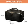 thumbnail image 2 of Bolsa de viaje para cosméticos de gran capacidad, bolsa de maquillaje, bolsa organizadora de maquillaje de cuero PU portátil e impermeable, 2 of 5