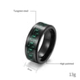 thumbnail image 4 of Black Gold Plated Carbon fibre 8mm Tungsten Carbide Mens Ring Men Wedding Band Man Ring, 4 of 6