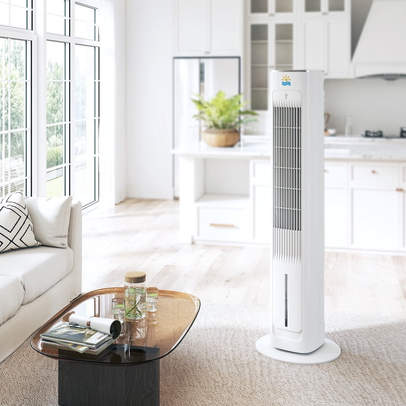 Etust 38" Evaporative Tower Fan with Humidifier, Quiet Bedroom Cooling Fan with Timer, LED Display and Oscillation
