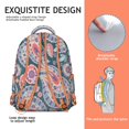 thumbnail image 5 of Sac à Dos Étudiant Vintage Paisley Coloré Design Floral Chic Boho, Sac d'École à Sangle Réglable avec Motif Décoratif Artistique et Abstrait Classique, 5 of 5