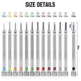 thumbnail image 4 of 13 Pieces Mini Precision Watch Screwdriver Jeweler Watch Screwdriver Set 0.6-2.0 mm with 13 Extra R, 4 of 5