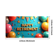 LUUFILx Retirement Celebration Banner Colorful Party Decorations Backdrop Background Happy Event Supplies Photography Props Retirement Party Decor