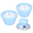 thumbnail image 5 of Máquina para hacer helados, máquina para hacer helados de frutas eléctrica totalmente automática casera, azul CN 220V, cubo doble, 5 of 5