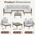 thumbnail image 4 of Dateyes 7‑Piece Wicker Patio Furniture Set, Modular Sectional Sofa, Outdoor Conversation Set with Beige Weather‑Resistant Cushions for Backyard Garden, 4 of 9
