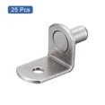 thumbnail image 3 of Uxcell Shelf Support Pegs L-Shaped Bracket Pegs Shelf Pin With Hole Silver Tone 6mm, 3 of 5