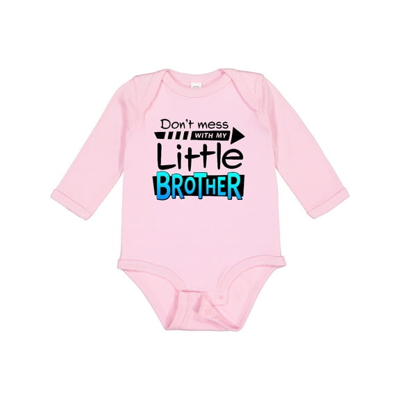 Inktastic Don't Mess with my Little Brother Boys or Girls Long Sleeve Baby Bodysuit