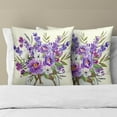 thumbnail image 3 of Purple Lavender Throw Pillow Covers 18x18 Set of 2 Spring Summer Flower Vase Botanical Bouquet Farmhouse Square Pillowcases for Couch Porch Sofa Bed Indoor and Outdoor, 3 of 4