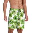 thumbnail image 2 of Rateoe Green Kiwi Print Men's Lounge Shorts – Soft & Breathable Pajama Bottoms with Pockets, Elastic Waistband, Lightweight Sleepwear for Nightwear & Loungewear-XX-Large, 2 of 6