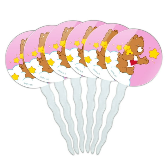 Care Bears Tenderheart Bear Cupcake Picks Toppers Decoration Set of 6