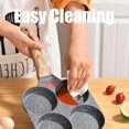 thumbnail image 5 of Non-Stick Egg Frying Pan, 4 Holes Skillet with Handle,Wooden Handle Medical Stone Non-Stick Frying Pan, Divided Egg Omelet Pans, For Breakfast,For Gas Stove & Induction Cookware(Black with lid), 5 of 7