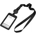 thumbnail image 2 of Porta credencial retráctil negro, portatarjetas, correa para el cuello, portatarjetas para mujeres y hombres, protector de tarjetas con cordón para tarjetas de trabajo, estudiantes, exposiciones,, 2 of 5