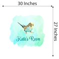 thumbnail image 4 of Animal Watercolor Custom Name Wall Decals for Kids Room - Blue Background Customized Name Design Girly Personalized Bedroom Wall Sticker Water Color Style - Size: 30 In x 27 In, 4 of 5