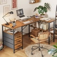 thumbnail image 3 of 47 Inch L Shaped Office Desk with Power Outlets, Computer Desk with Drawers, Corner Desk for Home Office, 3 of 9