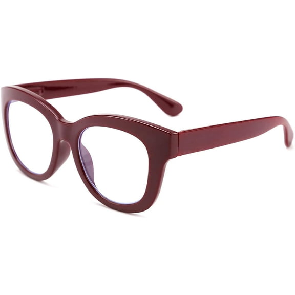 FEISEDY Retro Reading Glasses Thick Square Big Frame Blue Light Blocking Lens Anti Glare Digital Eyestrain B2534