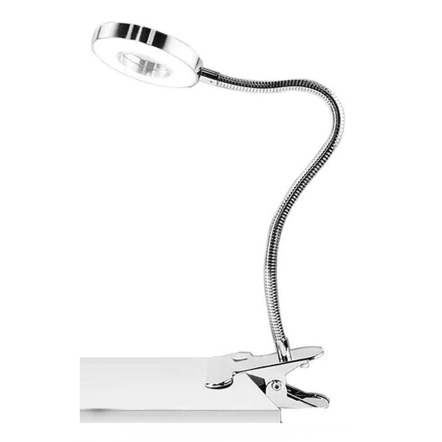 Lámpara De Escritorio Con Luz De Lectura Led Usb Con Clip Plata