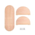 thumbnail image 1 of Estantes flotantes de madera geométrica 2 niveles estante de pared estante de almacenamiento de pared múltiple estante de pared, 1 of 8