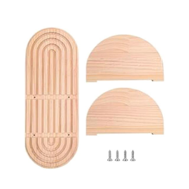 Estantes flotantes de madera geométrica 2 niveles estante de pared estante de almacenamiento de pared múltiple estante de pared