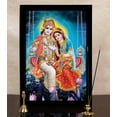 thumbnail image 6 of IBA Indianbeautifulart Radha Krishna On Swing Picture Frame Religious Poster Black Wall Frame Deity Photo Frame Wall Decor&nbsp;For Home/ Office/ Temple-6 x 8 Inches, 6 of 7