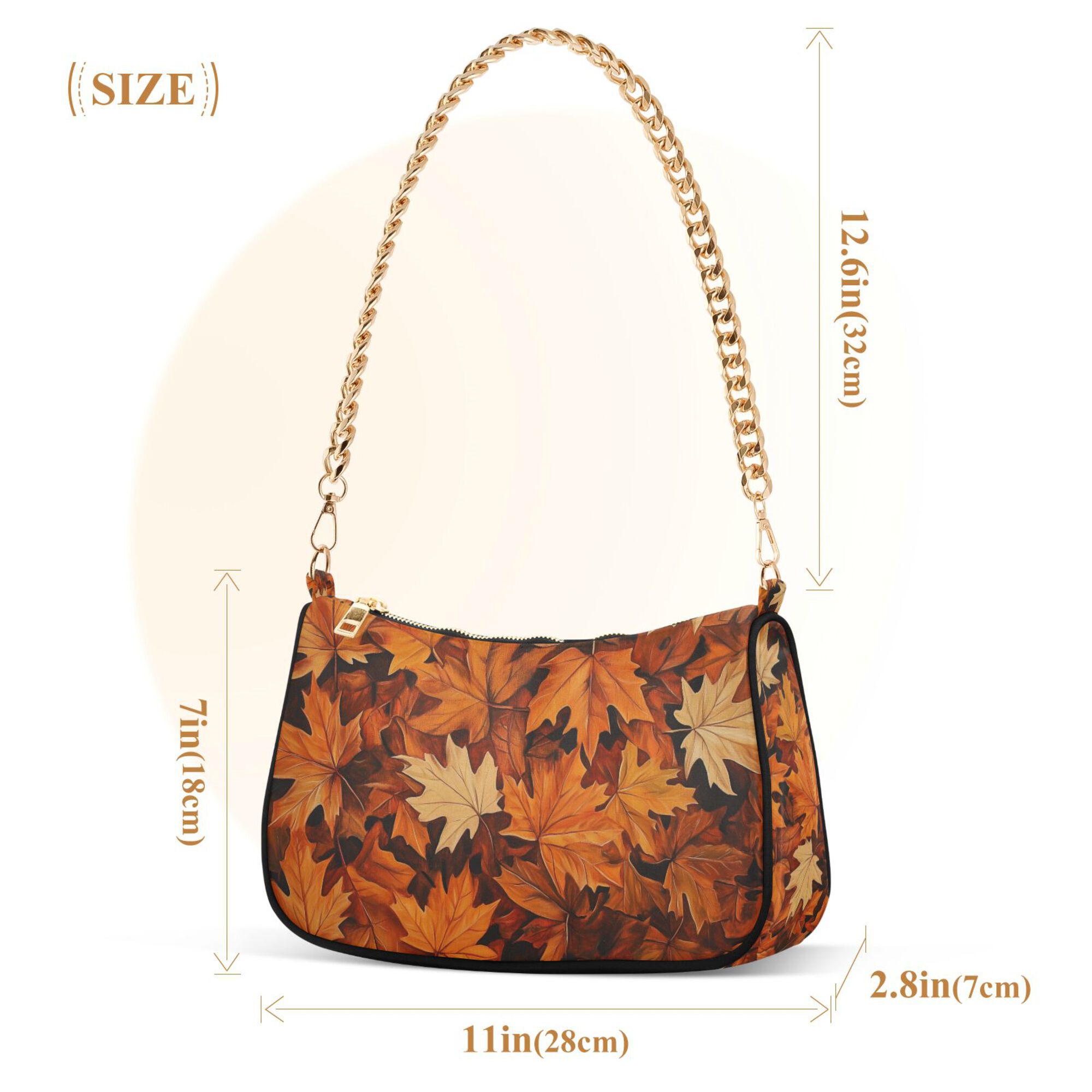 FORMRS Womens Shoulder Bag with Chain Strap Clutch Purse Cute Tote Handbag, Fall Pattern