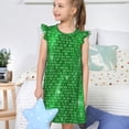 thumbnail image 4 of Fotbe Shiny round green sequins Vestido de Dormir para Niñas de 3 a 10 Años, Mangas Cortas, Estilo Princesa, Pijama Camisón con Mangas Voladas-Small, 4 of 6